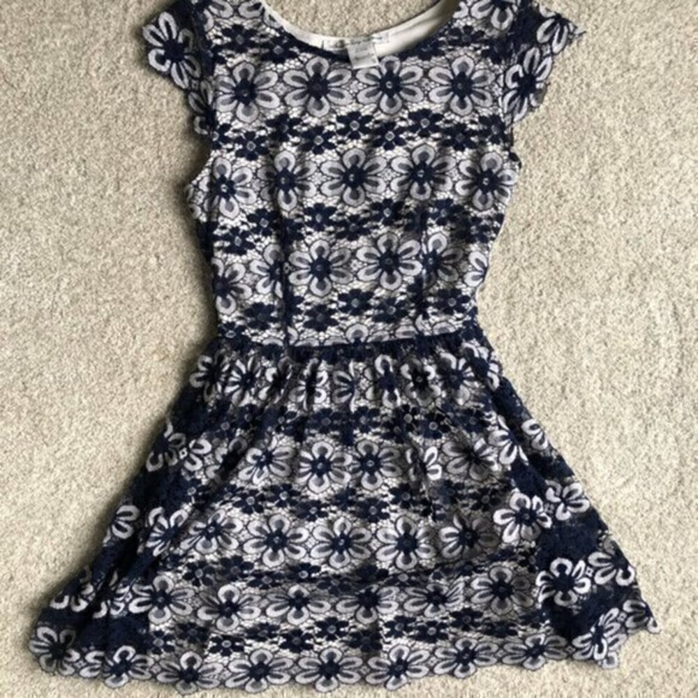 American rag dress size small navy lace juniors